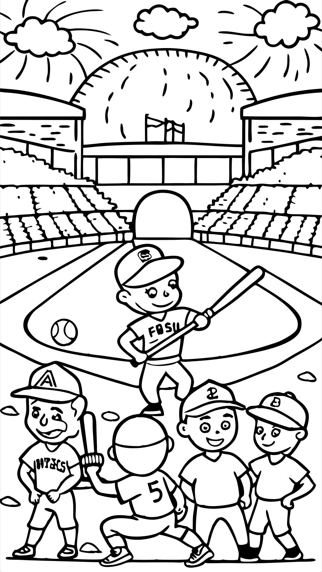 baseball free coloring pages